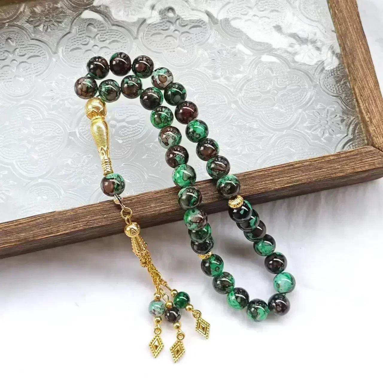 10mm 33pcs Glass Tesbih Islamic Prayer Beads