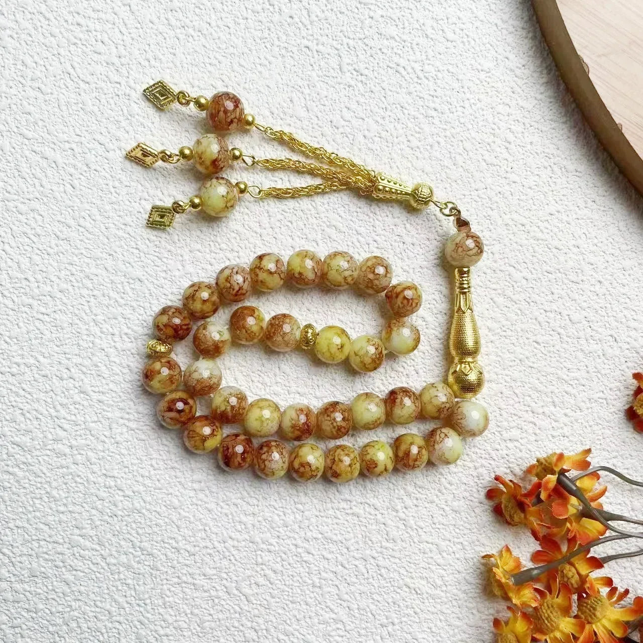10mm 33pcs Glass Tesbih Islamic Prayer Beads