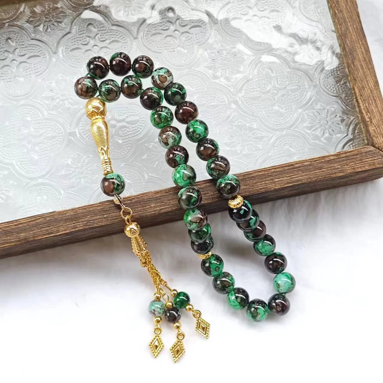10mm 33pcs Glass Tesbih Islamic Prayer Beads